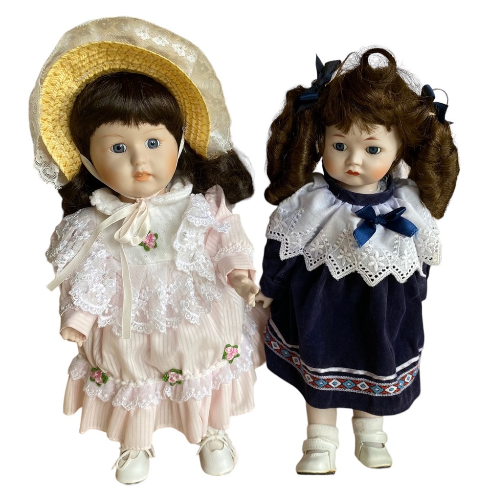 Bundle of 2 Vintage Brinn’s Porcelain Dolls